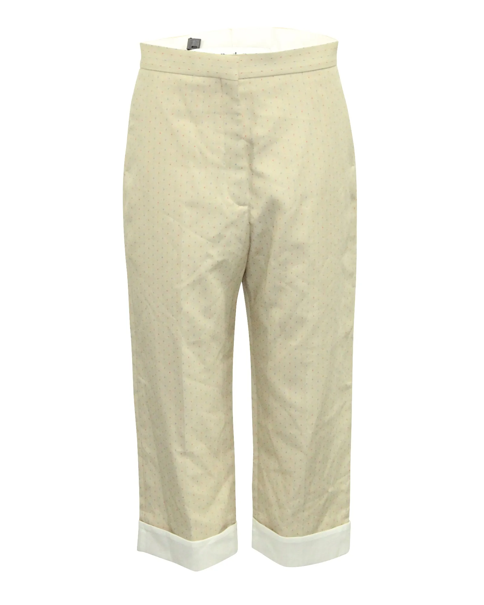 Sandro Paris Mikrodruck Cropped Weite Hose in Beige Polyester