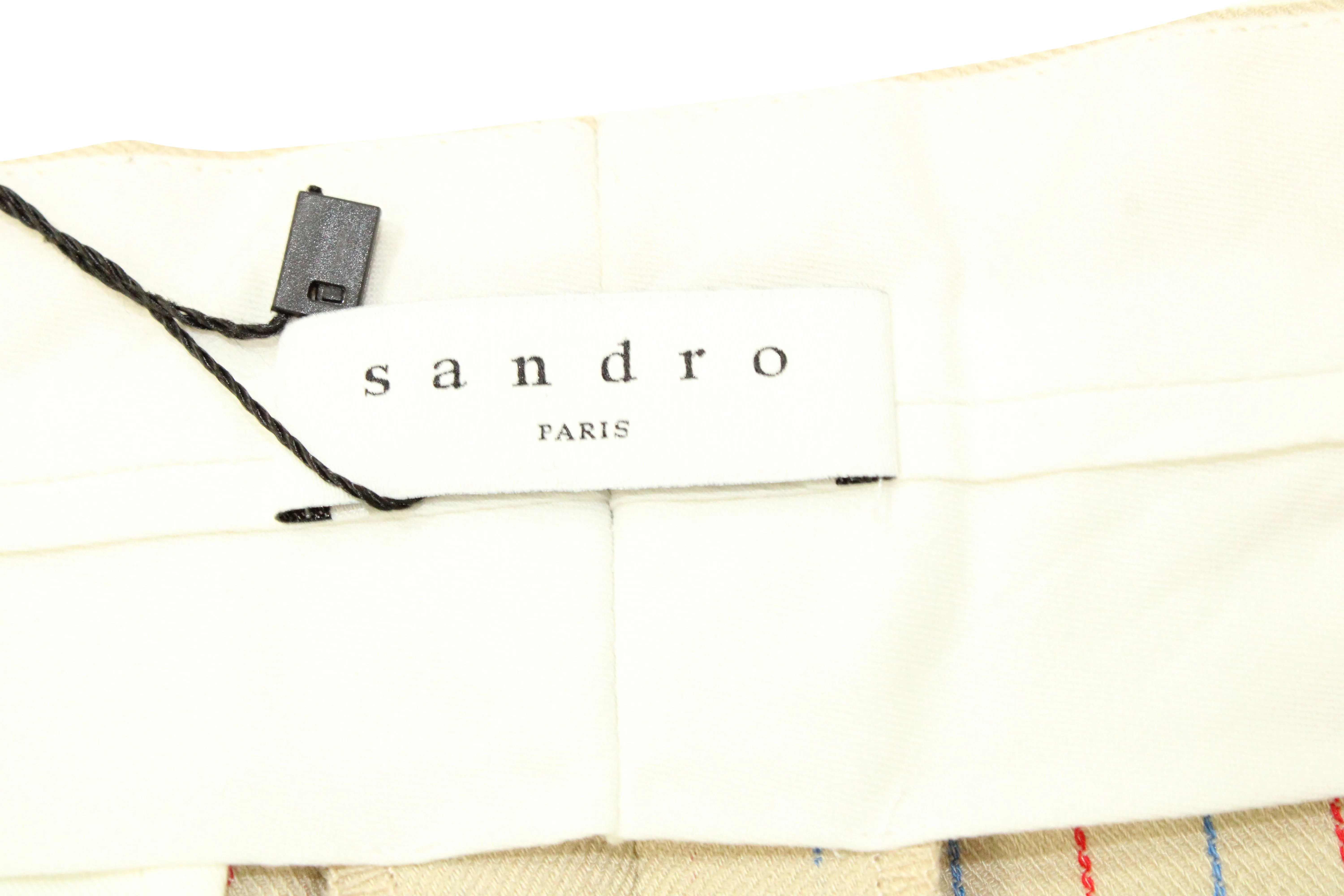 Sandro Paris Mikrodruck Cropped Weite Hose in Beige Polyester