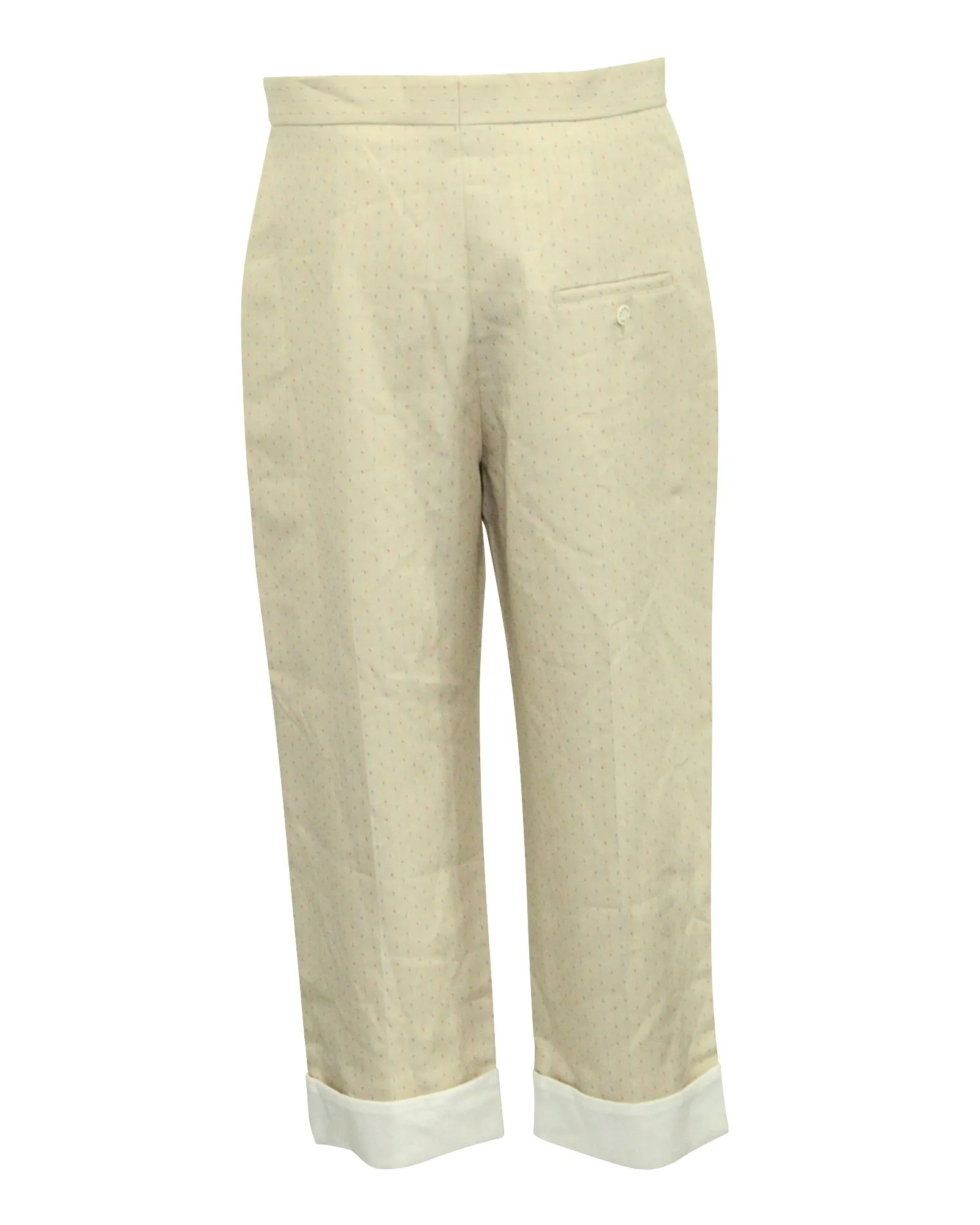 Sandro Paris Mikrodruck Cropped Weite Hose in Beige Polyester