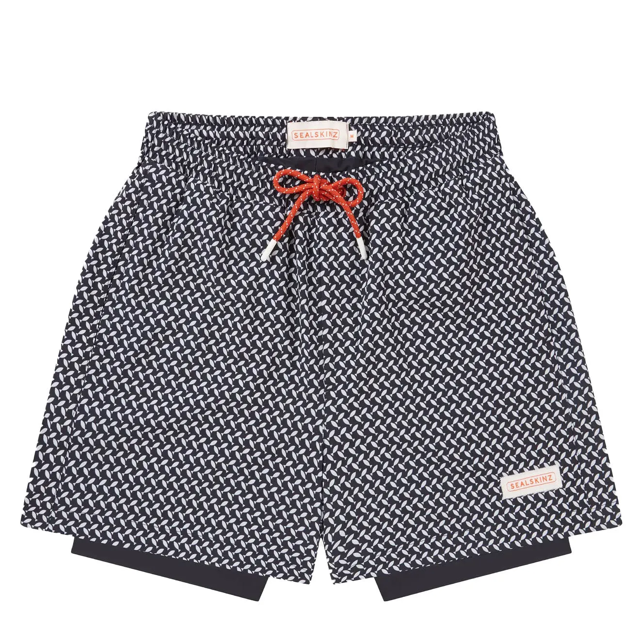 Sealskinz Southwood Schnelltrocknende Badehose mit Fischprint in Marineblau