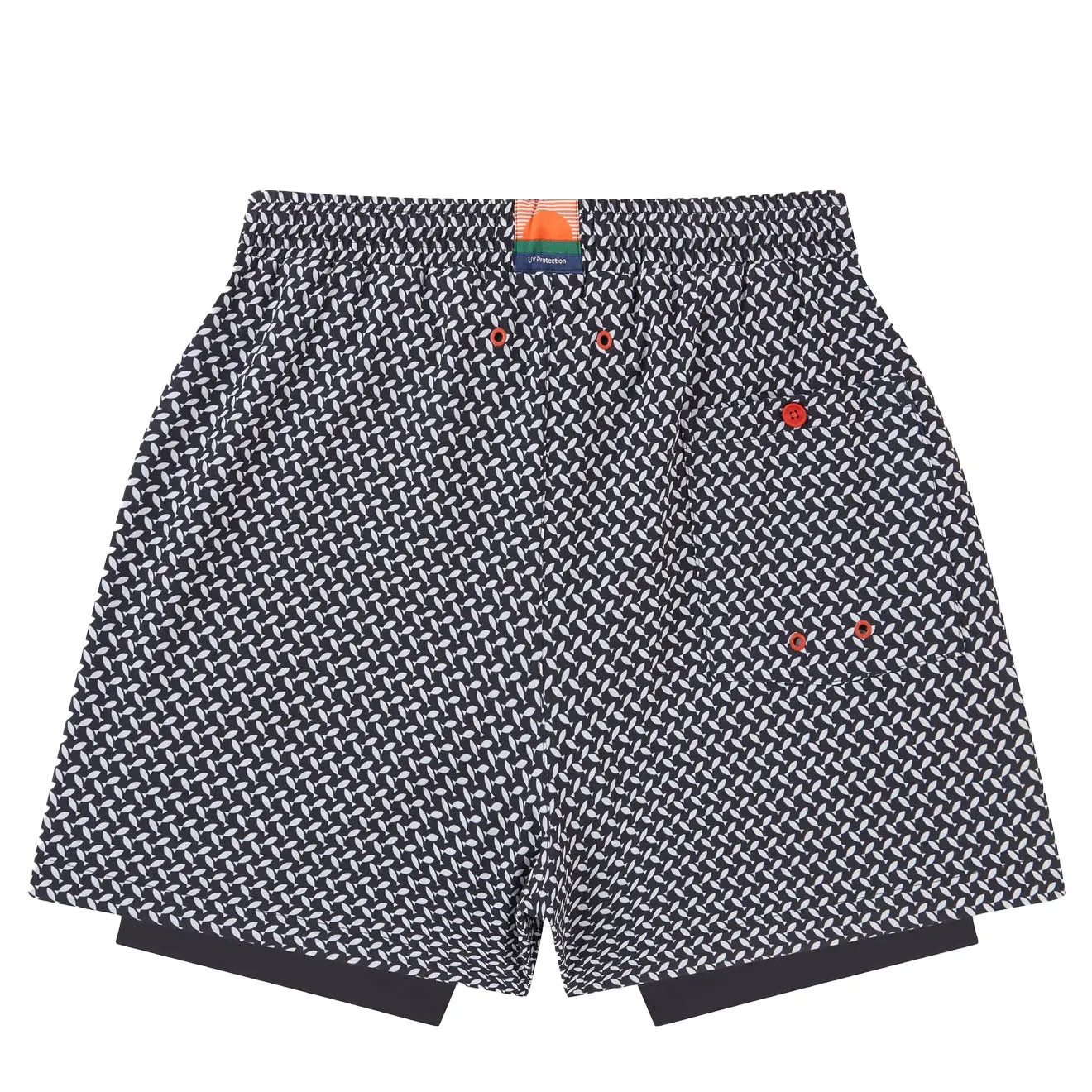 Sealskinz Southwood Schnelltrocknende Badehose mit Fischprint in Marineblau