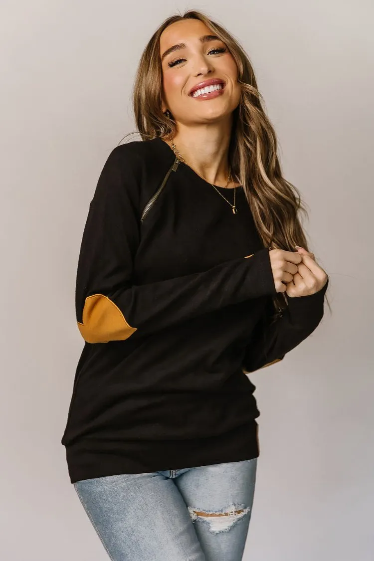 Seitlicher Reißverschluss Pullover Sweatshirt - Cross My Heart