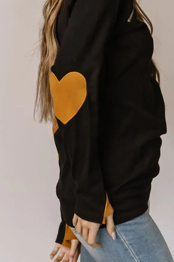 Seitlicher Reißverschluss Pullover Sweatshirt - Cross My Heart