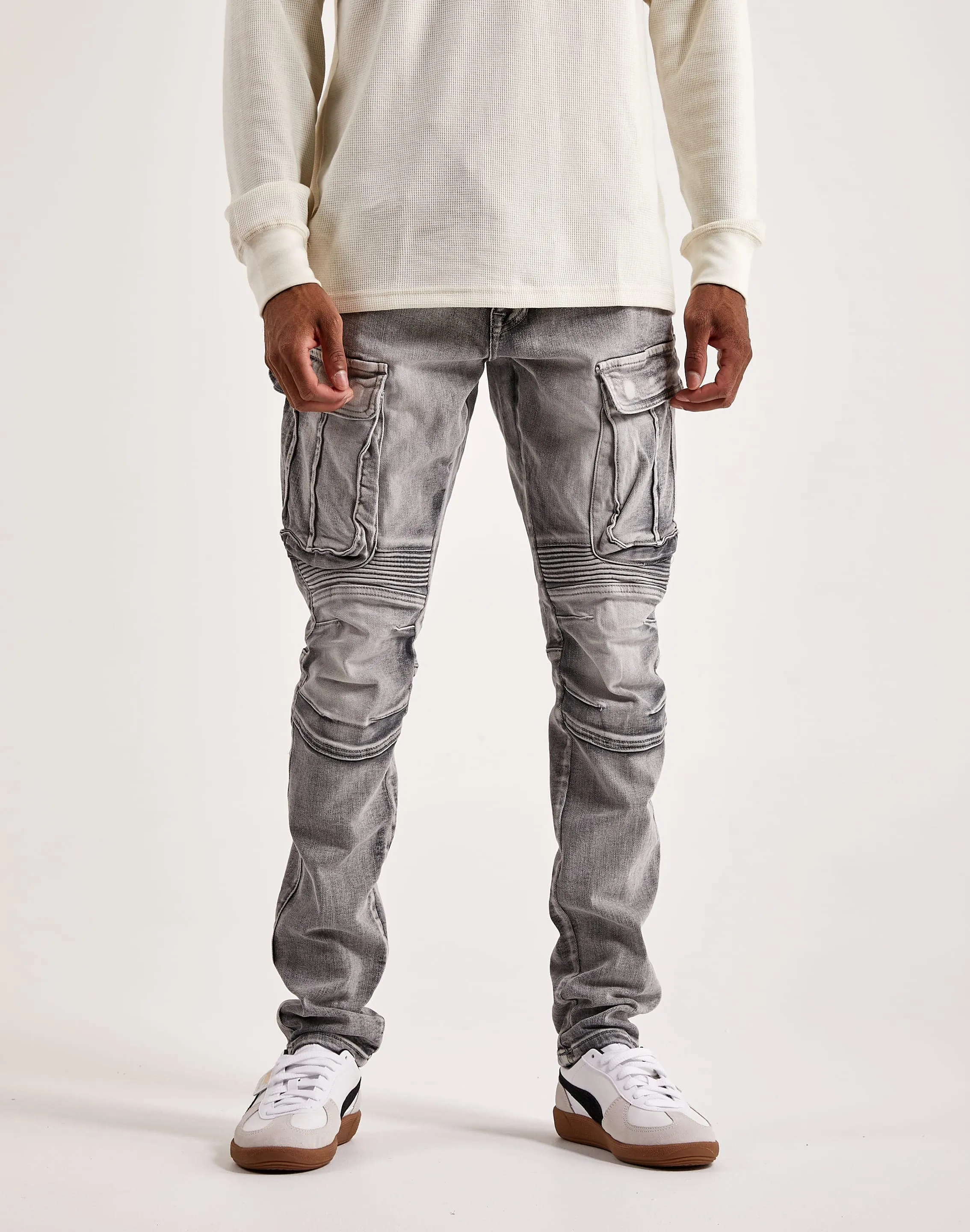 Smoke Rise Denim Motorrad Cargo Hose
