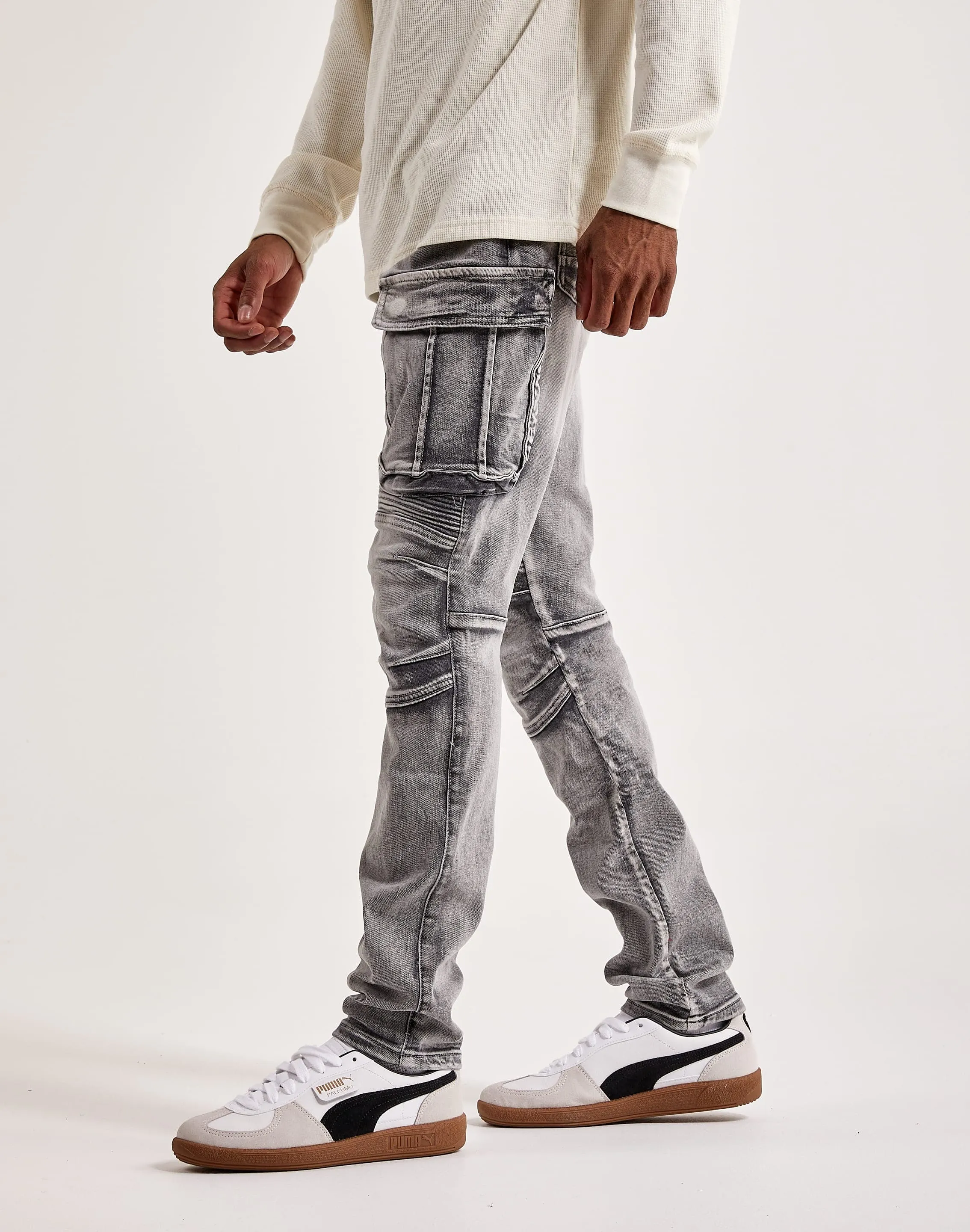 Smoke Rise Denim Motorrad Cargo Hose