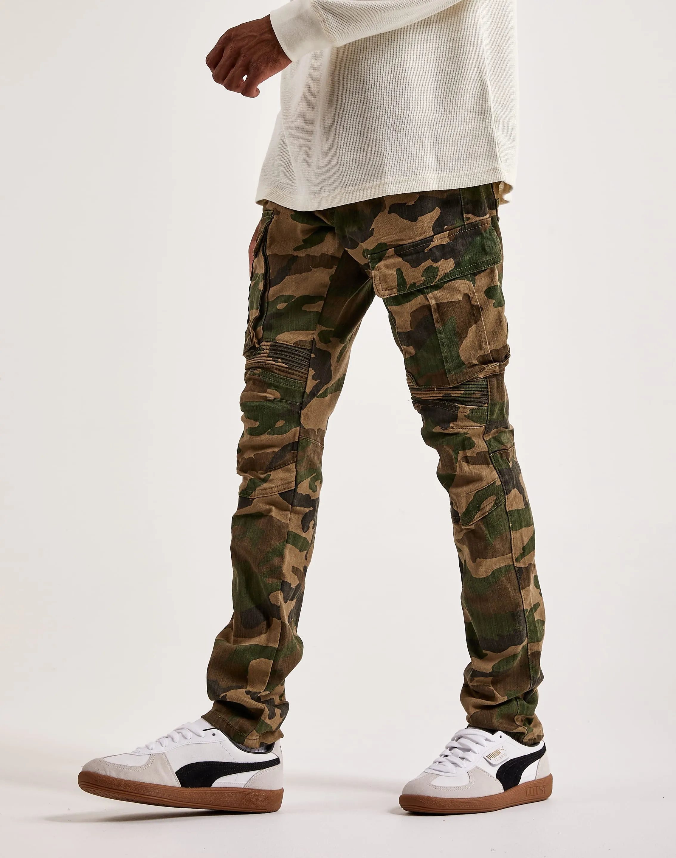 Smoke Rise Twill Cargo-Hose im Motorradstil