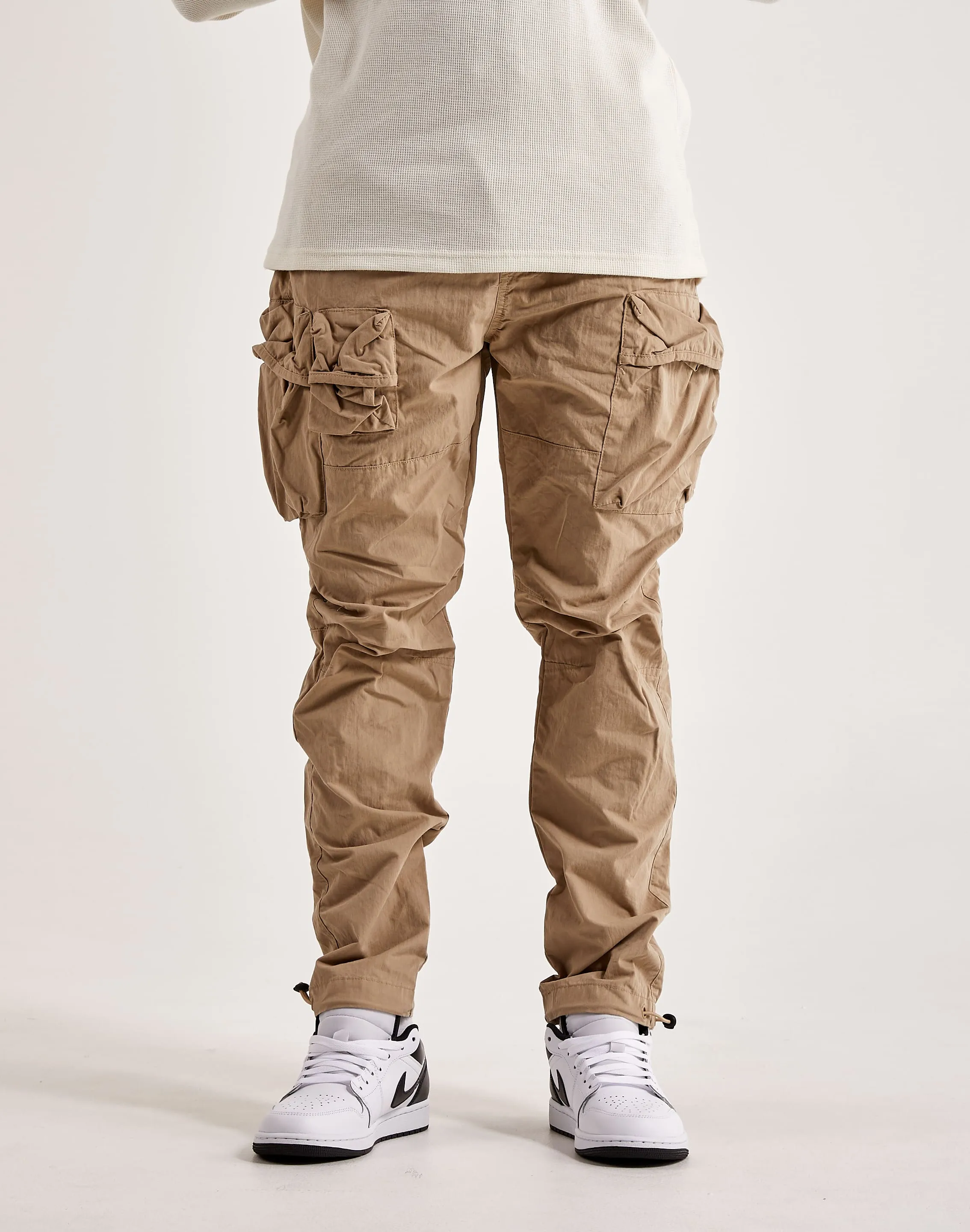 Smoke Rise Utility Pfirsichfarbene Nylon-Cargohose