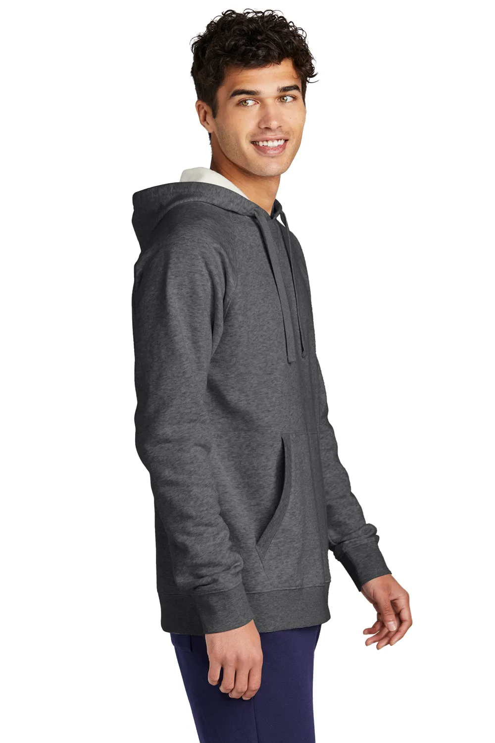 Sport-Tek Herren Drive Fleece Kapuzenpullover mit Kangaroo-Tasche - Heather Graphitgrau