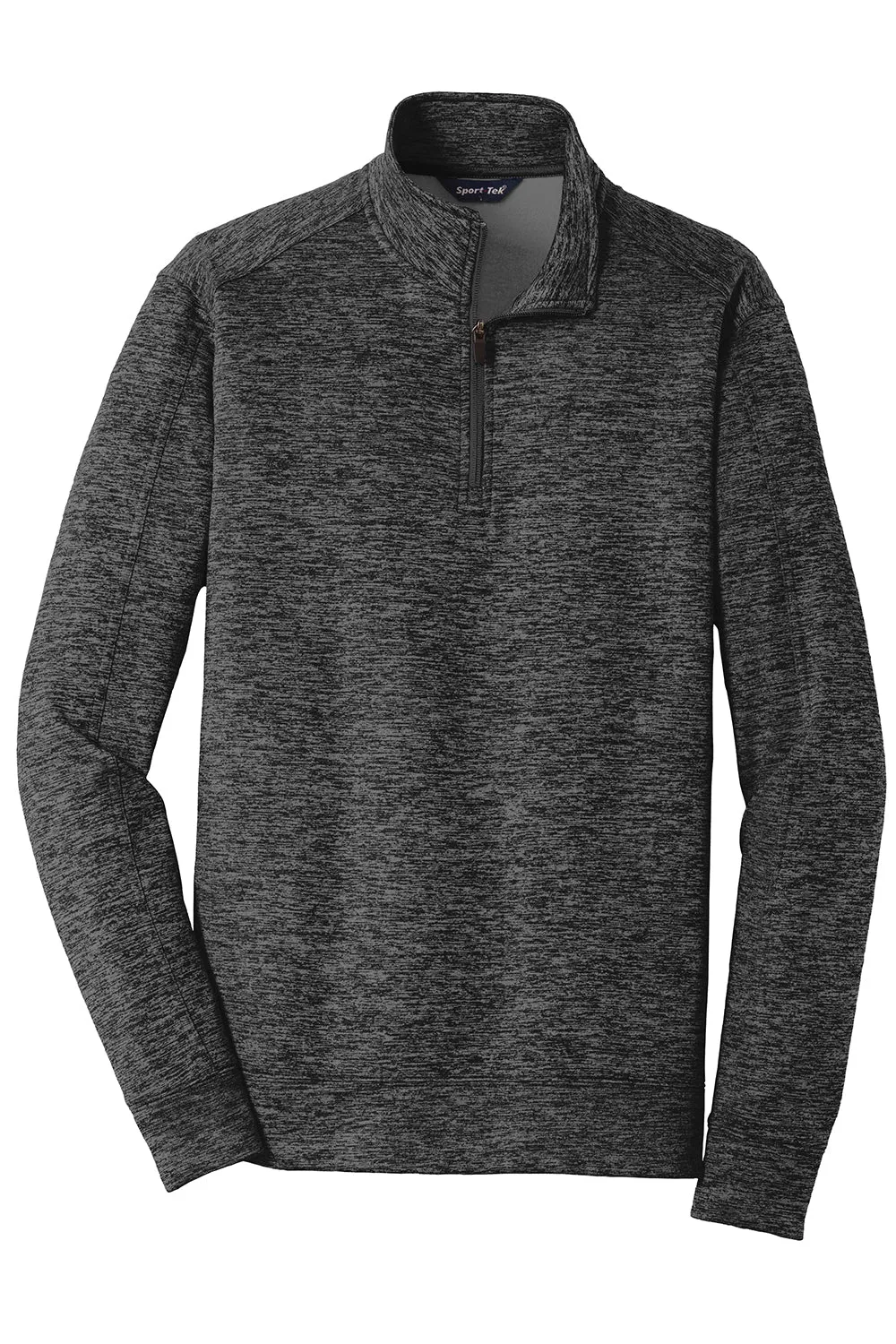 Sport-Tek Herren Electric Heather Feuchtigkeitstransportierende Fleece 1/4-Zip Sweatshirt - Grau Schwarz Electric