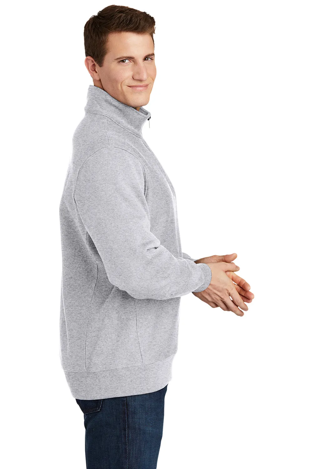 Sport-Tek Herren Fleece 1/4-Zip Sweatshirt - Heather Grau