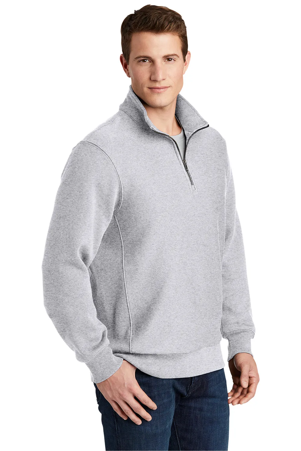 Sport-Tek Herren Fleece 1/4-Zip Sweatshirt - Heather Grau