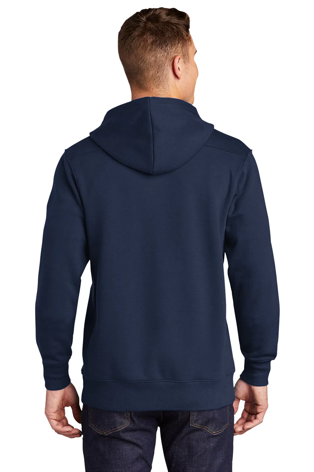 Sport-Tek Herren Kapuzenpullover mit Schnürung und Kangaroo-Tasche - Echt Marineblau