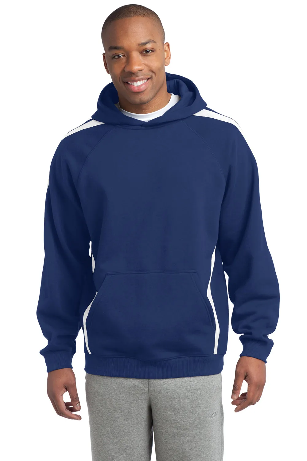 Sport-Tek Herzen Fleece Kapuzenpullover mit Kangaroo-Tasche - Echtes Königsblau/Weiß - Auslaufmodell