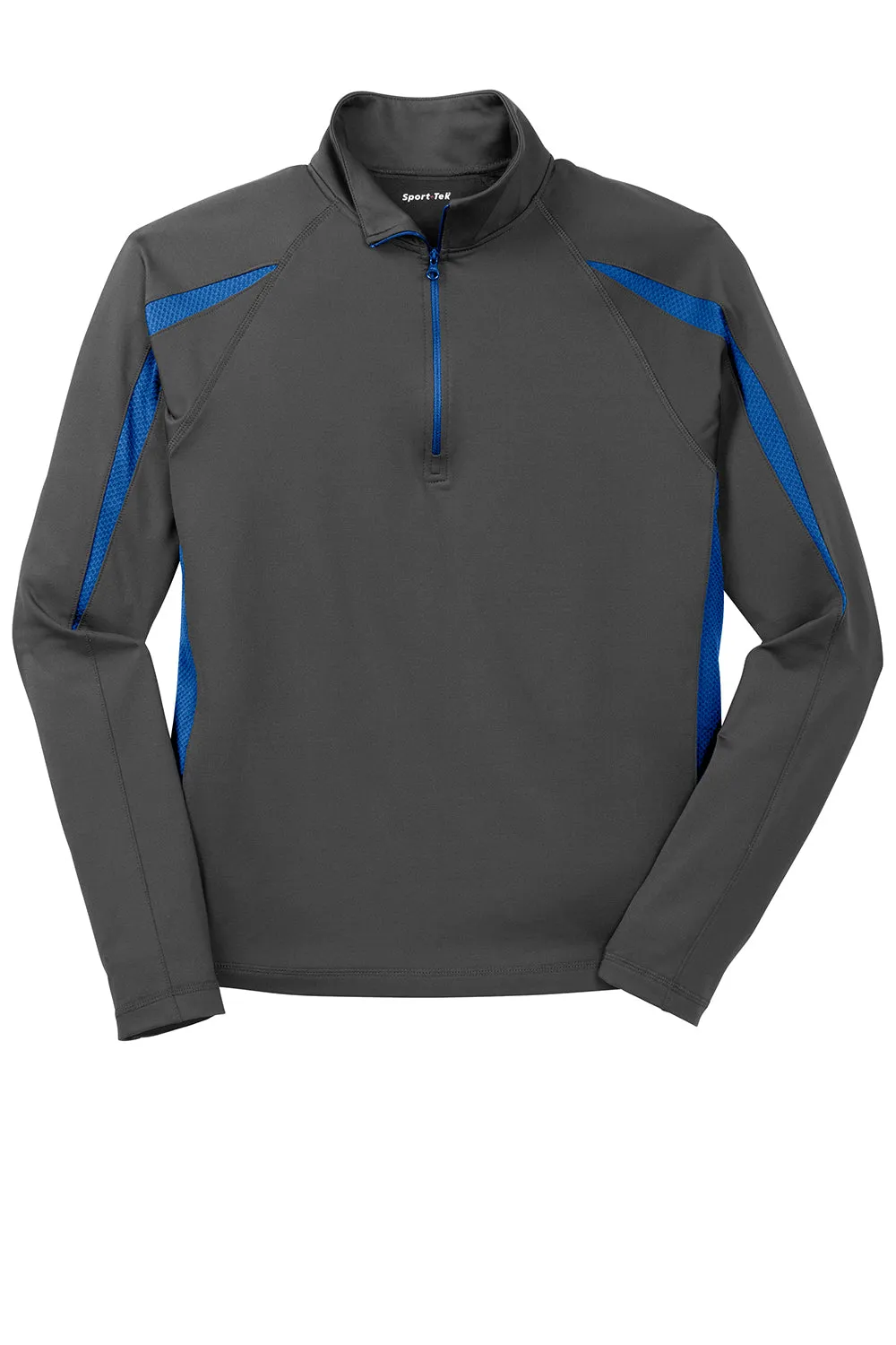 Sport-Tek Herren Sport-Wick Feuchtigkeitstransportierendes 1/4-Zip Sweatshirt - Anthrazitgrau/Echt Königsblau