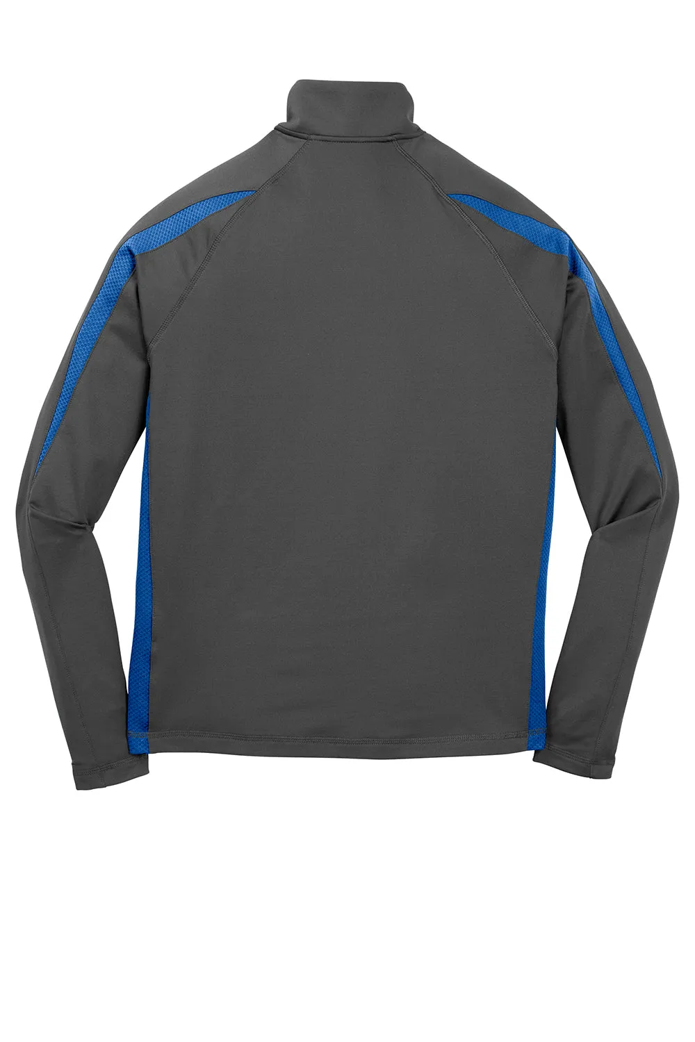 Sport-Tek Herren Sport-Wick Feuchtigkeitstransportierendes 1/4-Zip Sweatshirt - Anthrazitgrau/Echt Königsblau