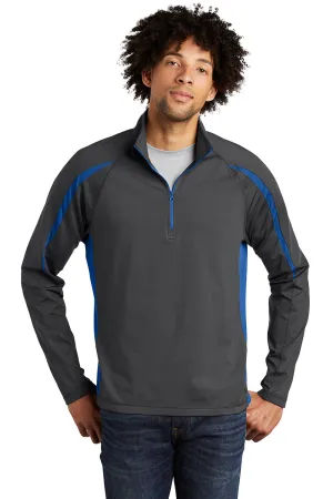 Sport-Tek Herren Sport-Wick Feuchtigkeitstransportierendes 1/4-Zip Sweatshirt - Anthrazitgrau/Echt Königsblau