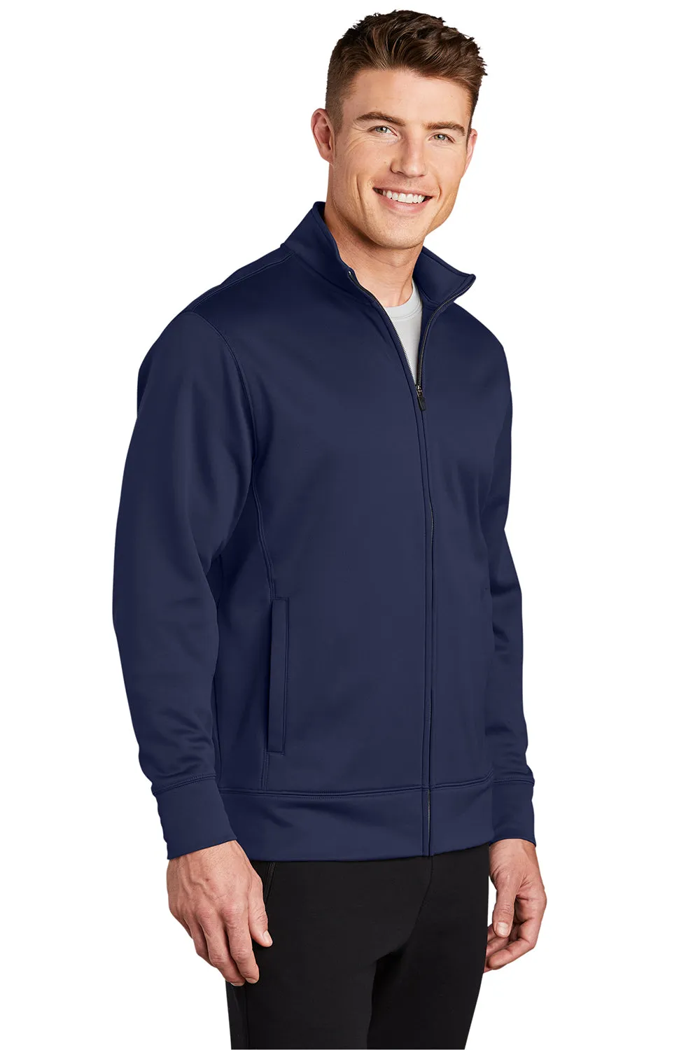 Sport-Tek Herren Sport-Wick Feuchtigkeitstransport Fleece Full-Zip Sweatshirt mit Taschen - Marineblau