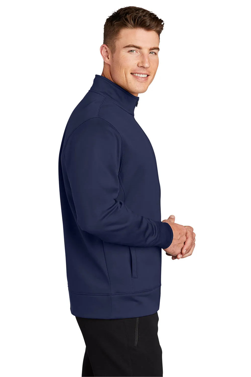 Sport-Tek Herren Sport-Wick Feuchtigkeitstransport Fleece Full-Zip Sweatshirt mit Taschen - Marineblau