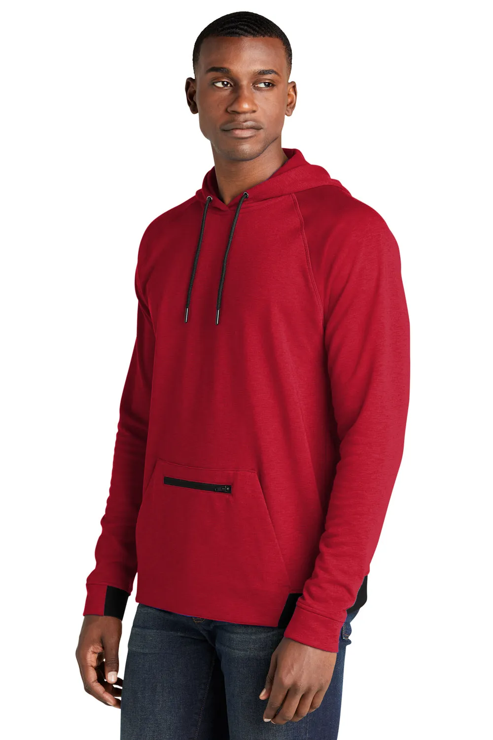 Sport-Tek Herren Strive PosiCharge Kapuzenpullover mit Kangaroo-Tasche - Tiefrot