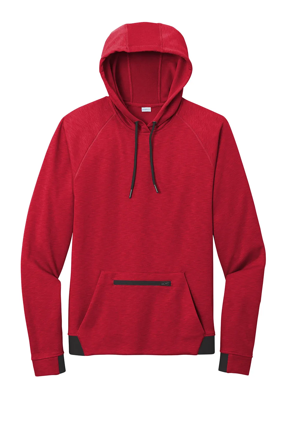 Sport-Tek Herren Strive PosiCharge Kapuzenpullover mit Kangaroo-Tasche - Tiefrot