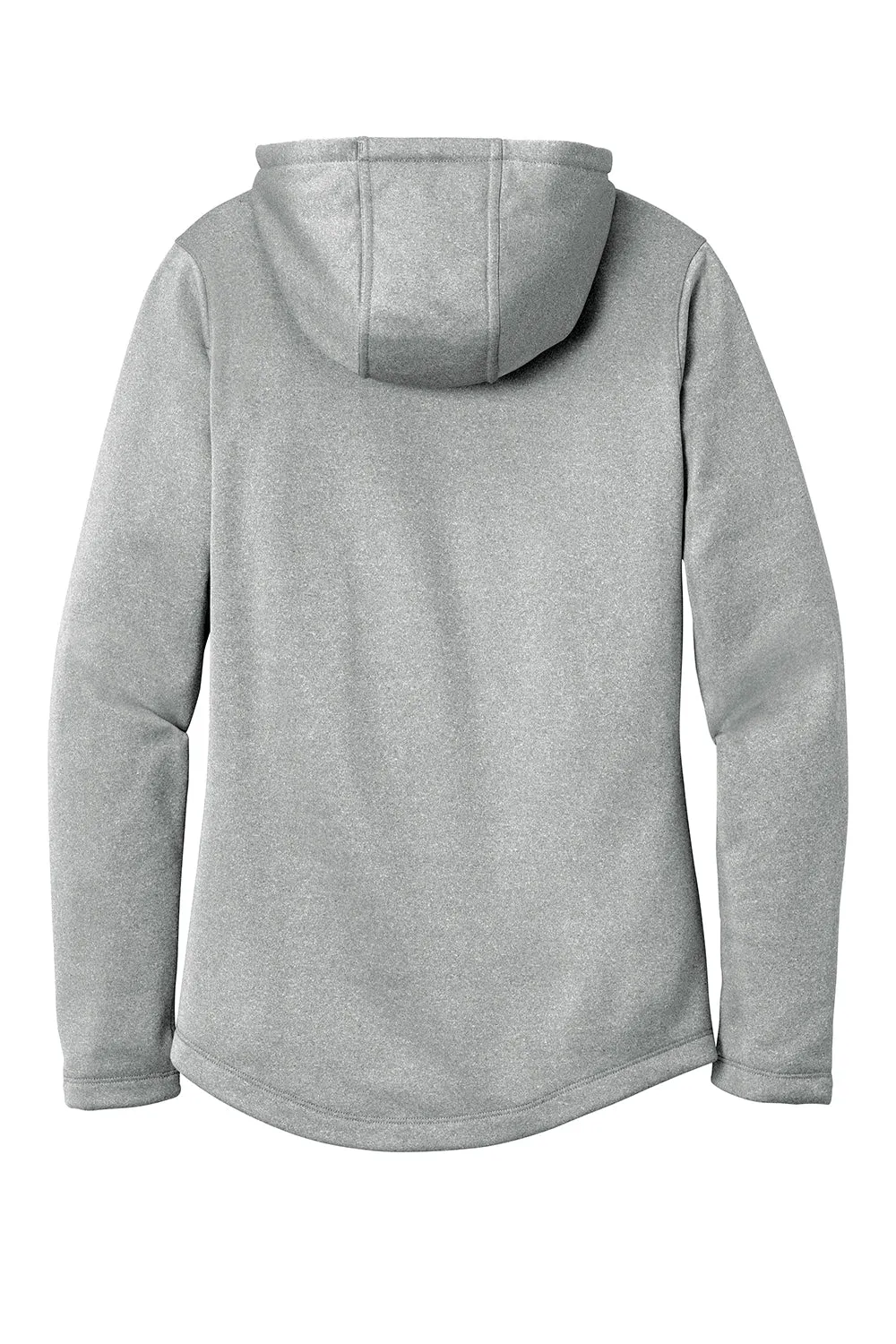 Sport-Tek Damen Heather Sport-Wick Feuchtigkeitstransportierende Fleece Kapuzenpullover Hoodie mit Beuteltasche - Heather Dunkel Silbergrau