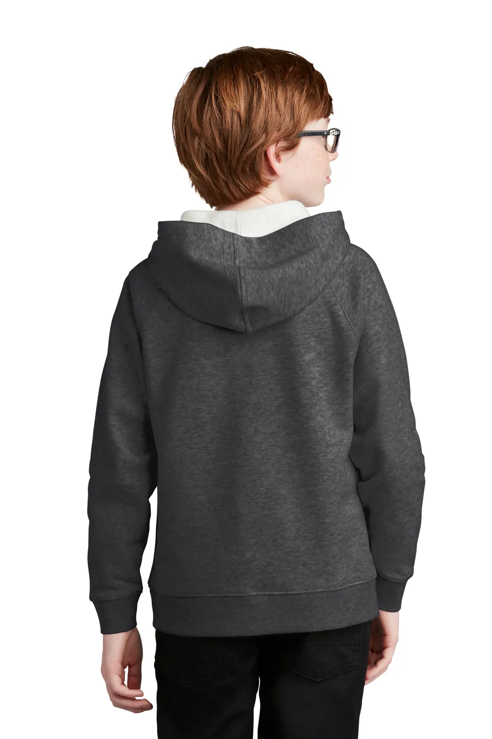 Sport-Tek Jugend Drive Fleece Kapuzenpullover Hoodie mit Beuteltasche - Heather Graphitgrau