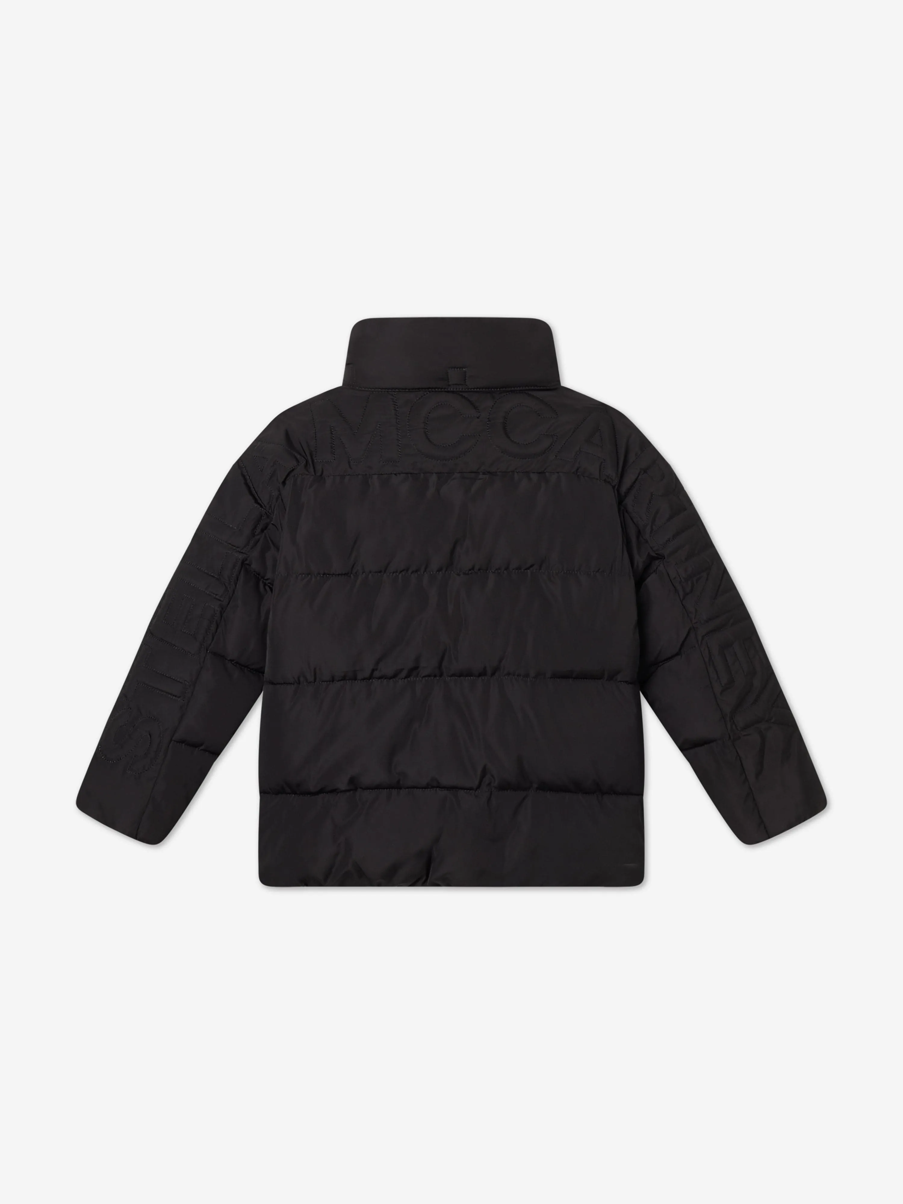 Stella McCartney Kids Marken-Pufferjacke in Schwarz