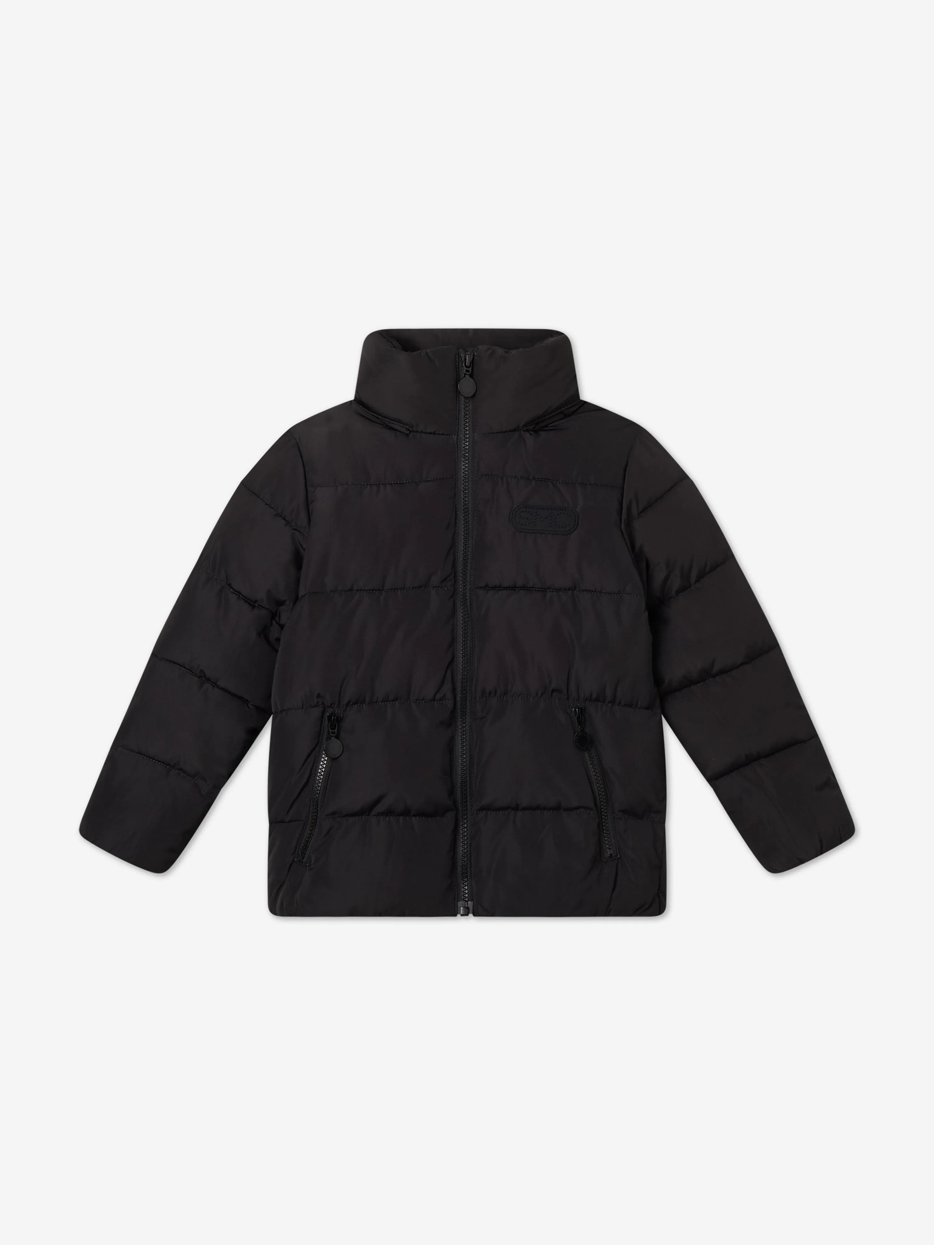 Stella McCartney Kids Marken-Pufferjacke in Schwarz