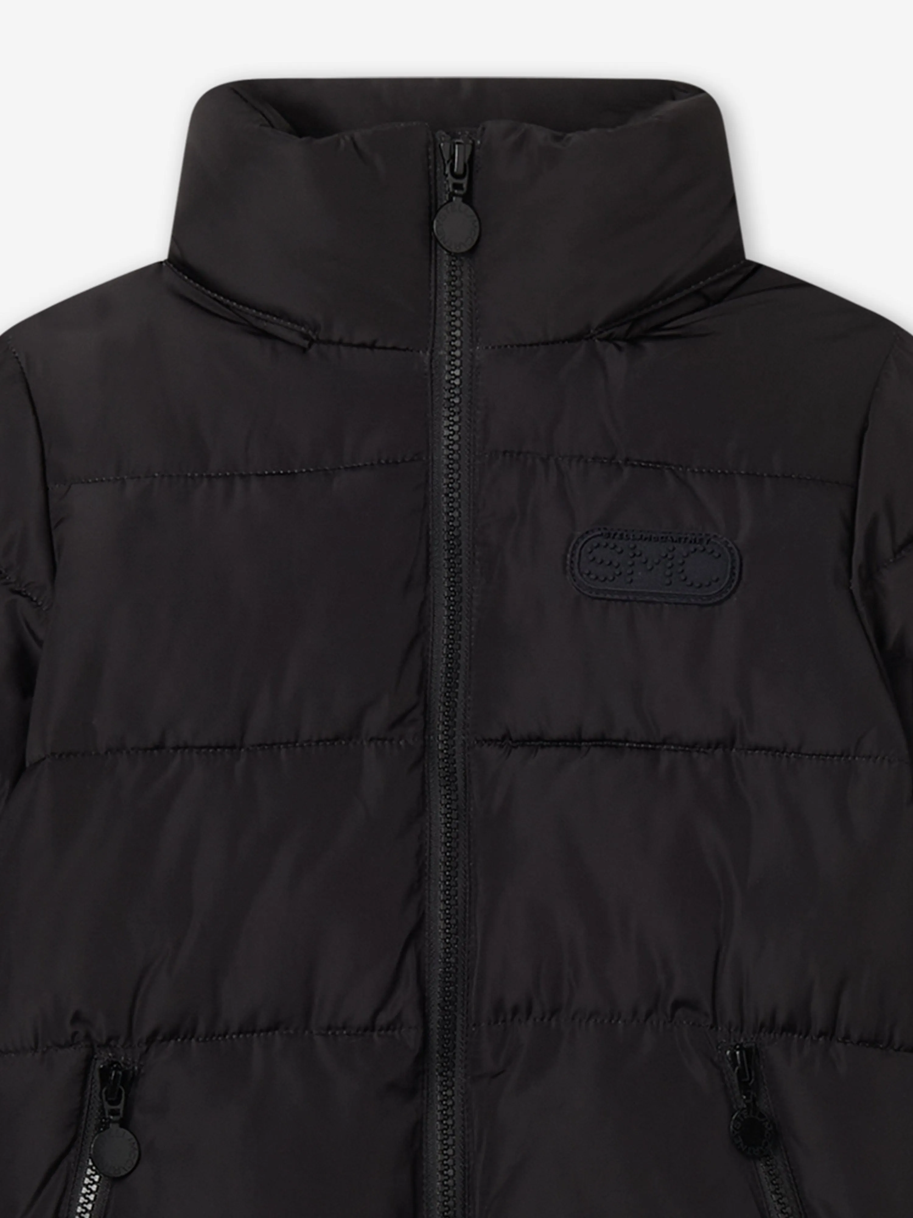 Stella McCartney Kids Marken-Pufferjacke in Schwarz