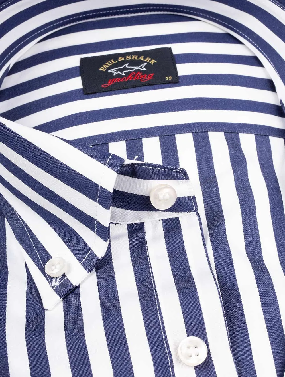 Gestreiftes Button-Down-Hemd Blau