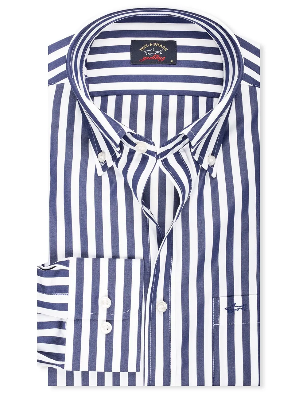 Gestreiftes Button-Down-Hemd Blau