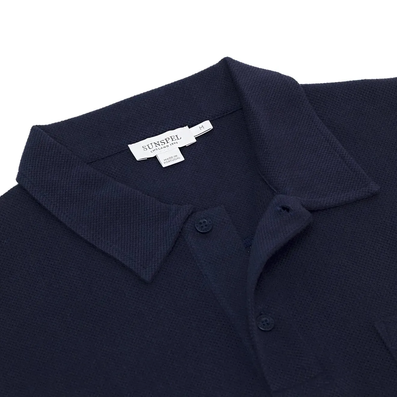 Sunspel Riviera Kurzarm-Polohemd Marineblau