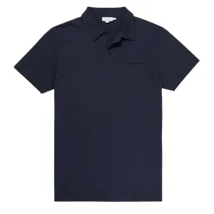 Sunspel Riviera Kurzarm-Polohemd Marineblau