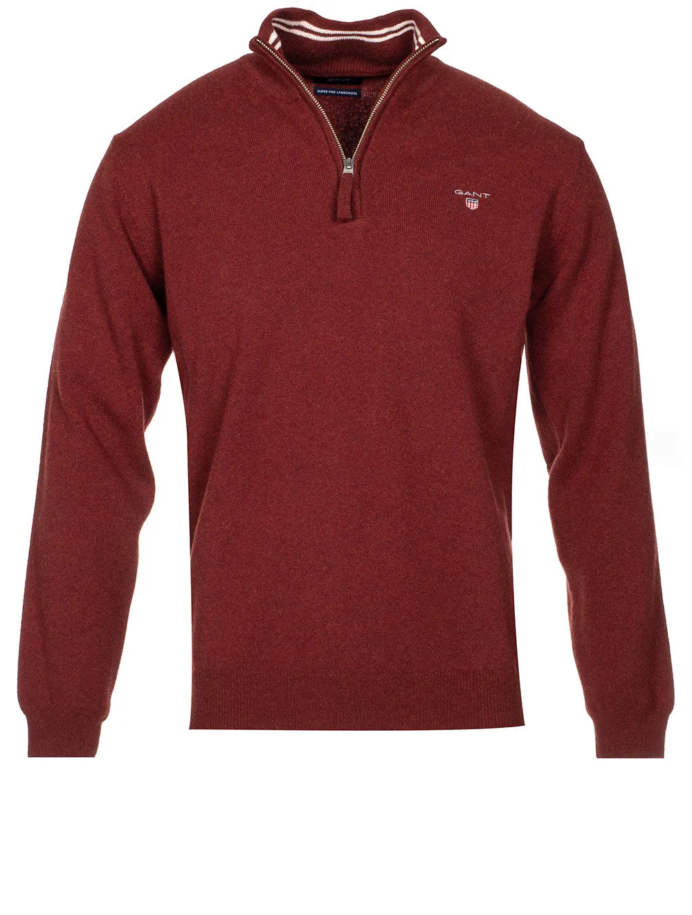 Superfeines Lambswool-Halbzip-Pullover Royal Port Rot
