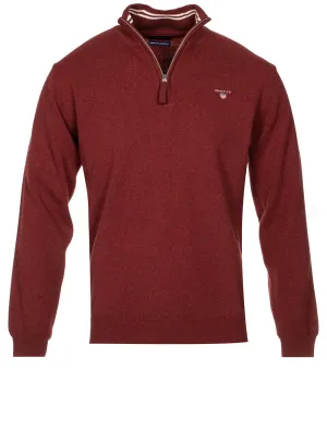 Superfeines Lambswool-Halbzip-Pullover Royal Port Rot