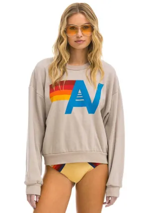 Sweatshirt Logo Crew Swrxlo Sand Kleidung_Aviator-Nation
