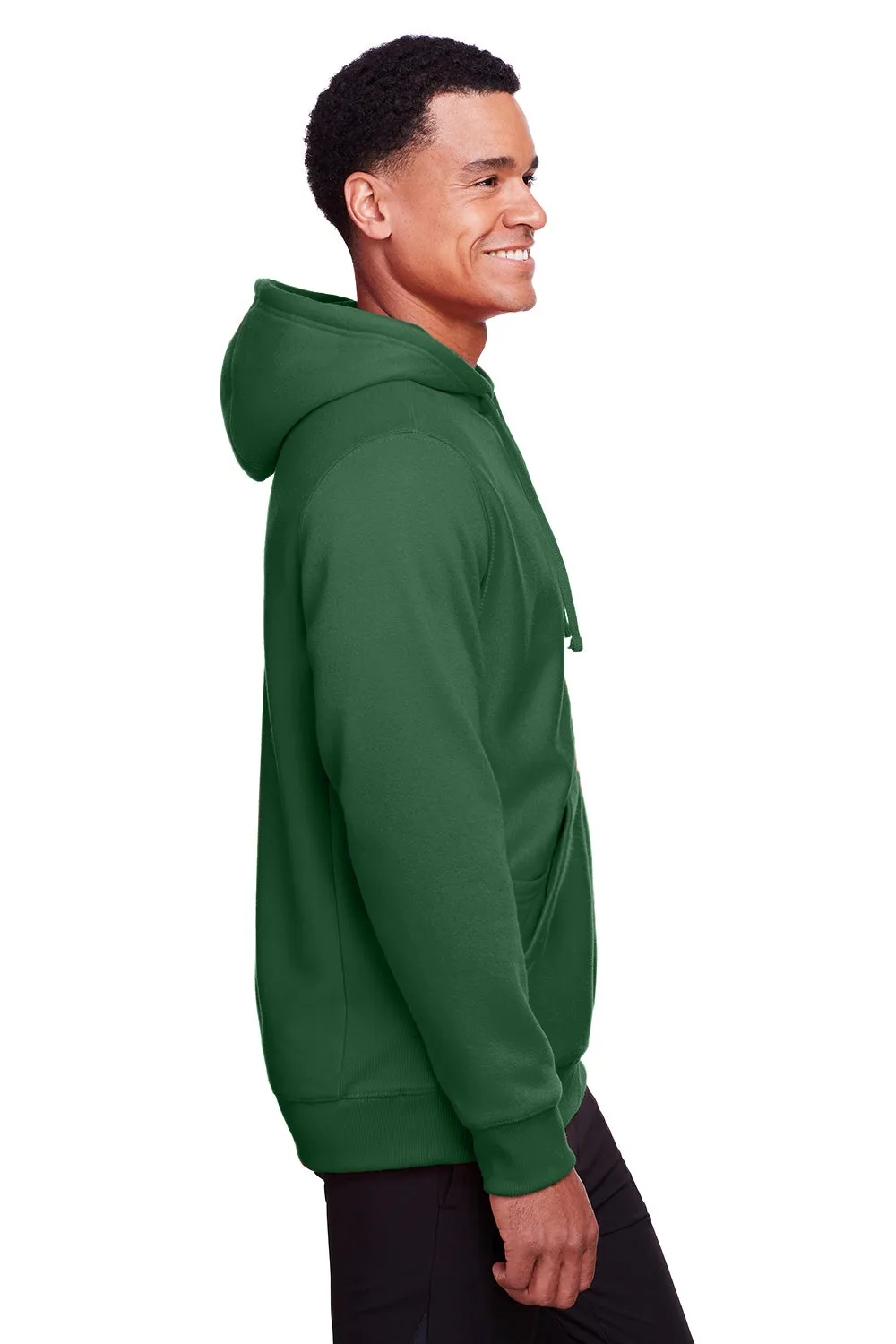 Team 365 Herren Zone HydroSport Fleece wasserabweisender Full-Zip Kapuzenpullover mit Taschen - Dunkelgrün