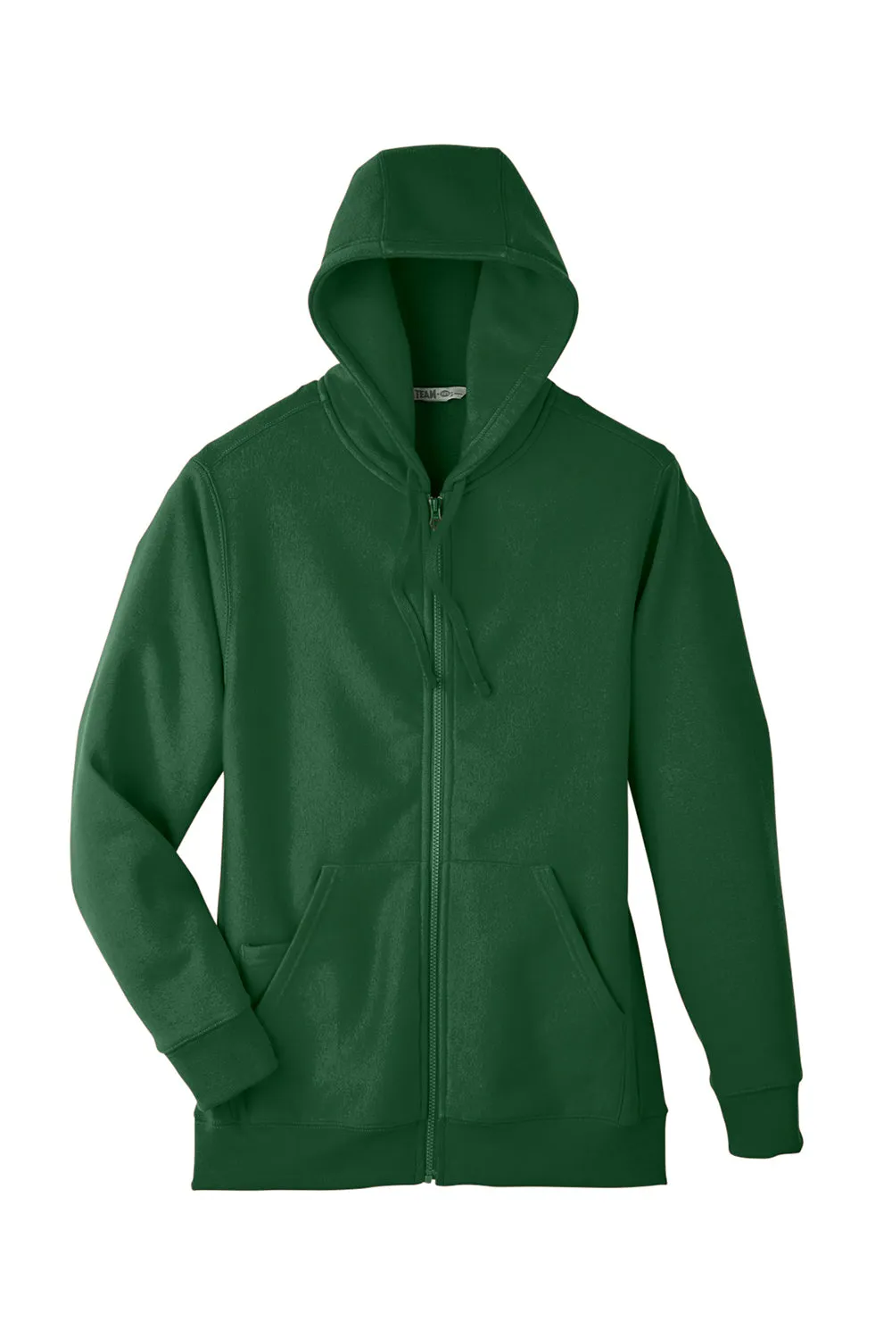 Team 365 Herren Zone HydroSport Fleece wasserabweisender Full-Zip Kapuzenpullover mit Taschen - Dunkelgrün