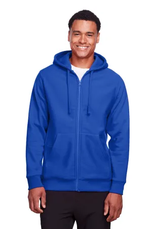 Team 365 Herren Zone HydroSport Fleece wasserabweisender Full-Zip Kapuzenpullover Hoodie mit Taschen - Königsblau