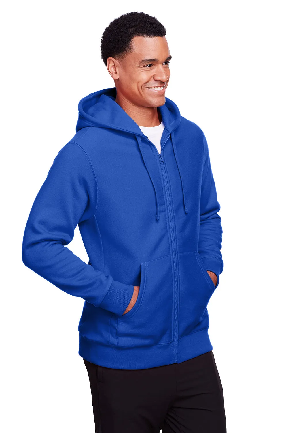 Team 365 Herren Zone HydroSport Fleece wasserabweisender Full-Zip Kapuzenpullover Hoodie mit Taschen - Königsblau