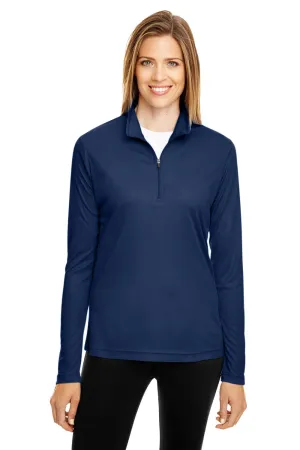 Team 365 Damen Zone Performance Feuchtigkeitstransport 1/4-Zip Sweatshirt - Dunkelmarineblau