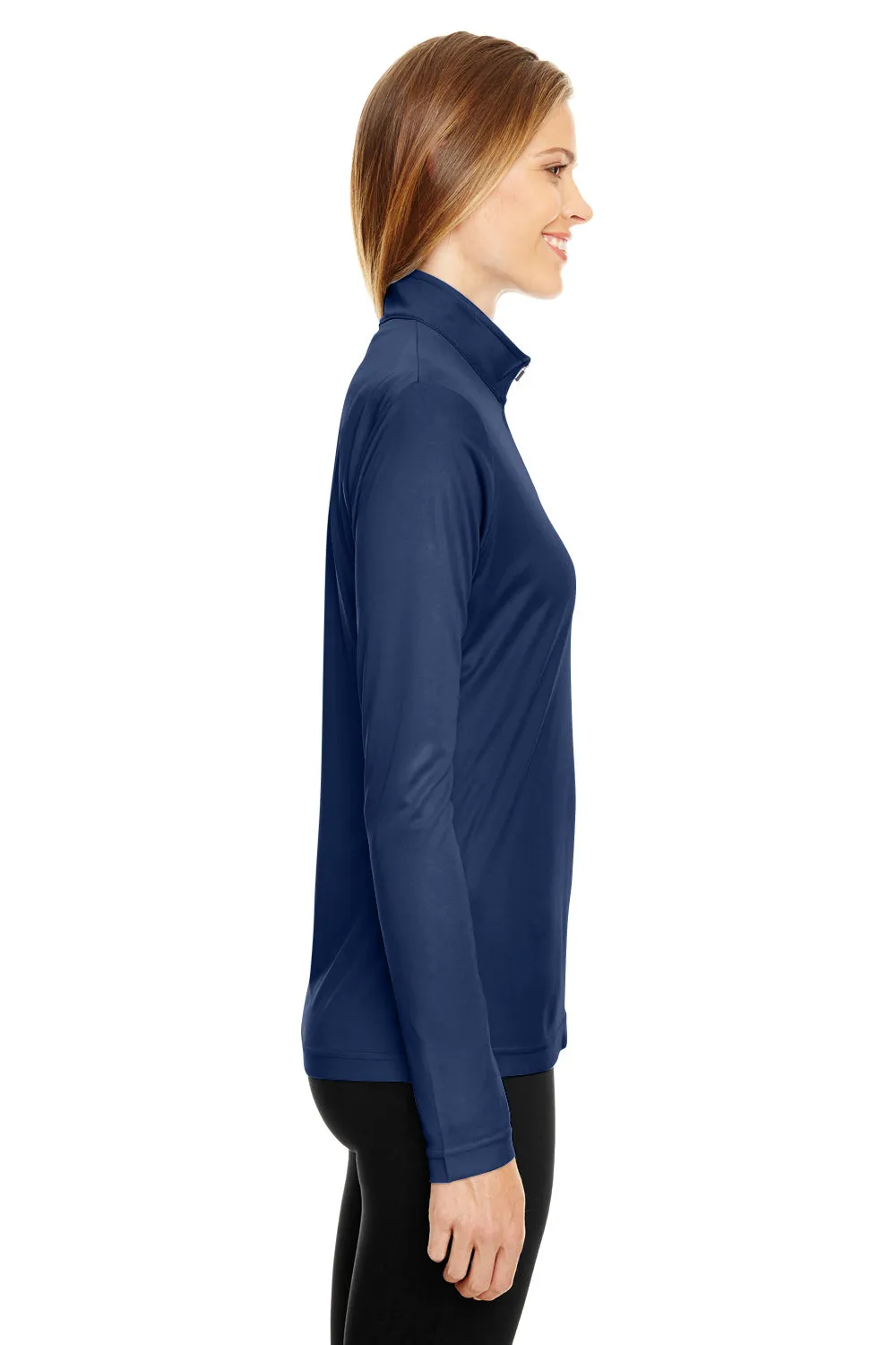 Team 365 Damen Zone Performance Feuchtigkeitstransport 1/4-Zip Sweatshirt - Dunkelmarineblau