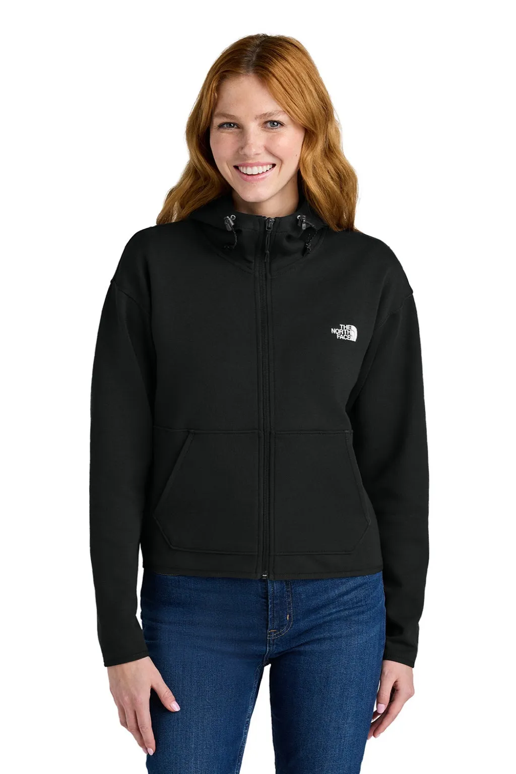 The North Face Damen Double Knit Full Zip Kapuzenpullover mit Taschen - Schwarz