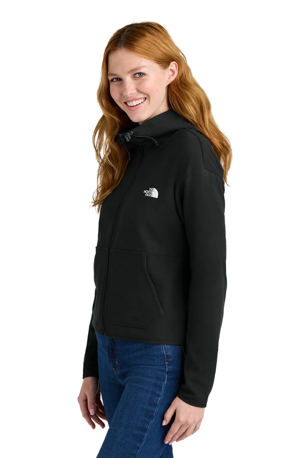 The North Face Damen Double Knit Full Zip Kapuzenpullover mit Taschen - Schwarz