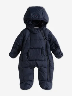 Tommy Hilfiger Baby Kapuzen-Schneeanzug in Marineblau