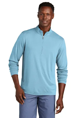 TravisMathew Herren Coto Performance Knitterfreies 1/4-Zip Sweatshirt - Heather Brilliant Blau