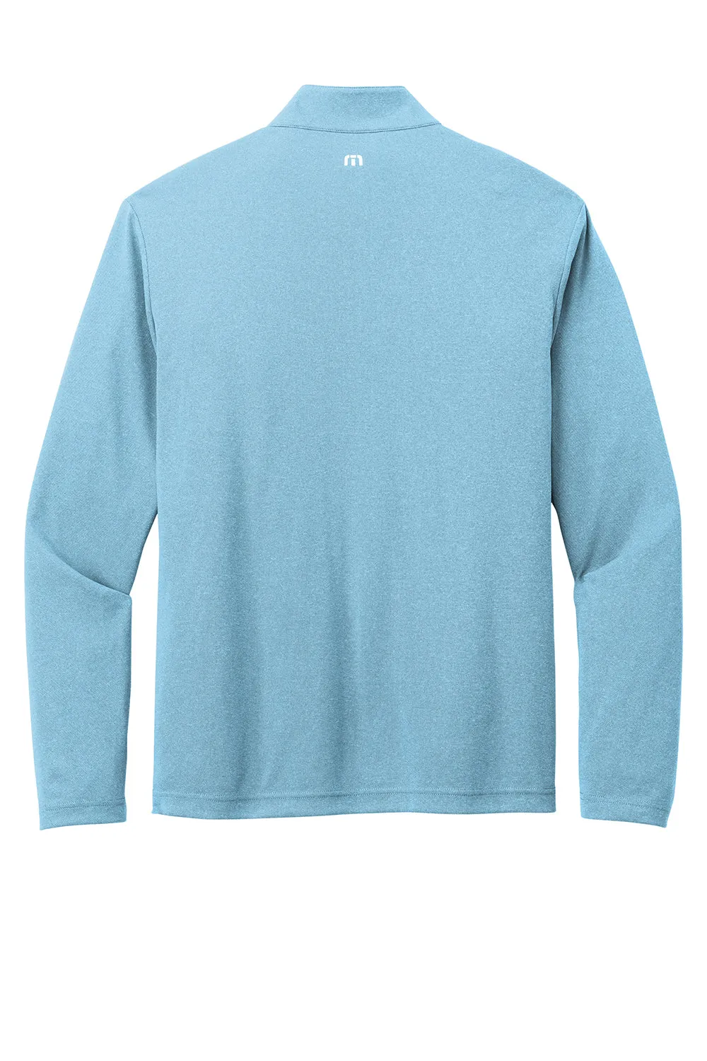 TravisMathew Herren Coto Performance Knitterfreies 1/4-Zip Sweatshirt - Heather Brilliant Blau