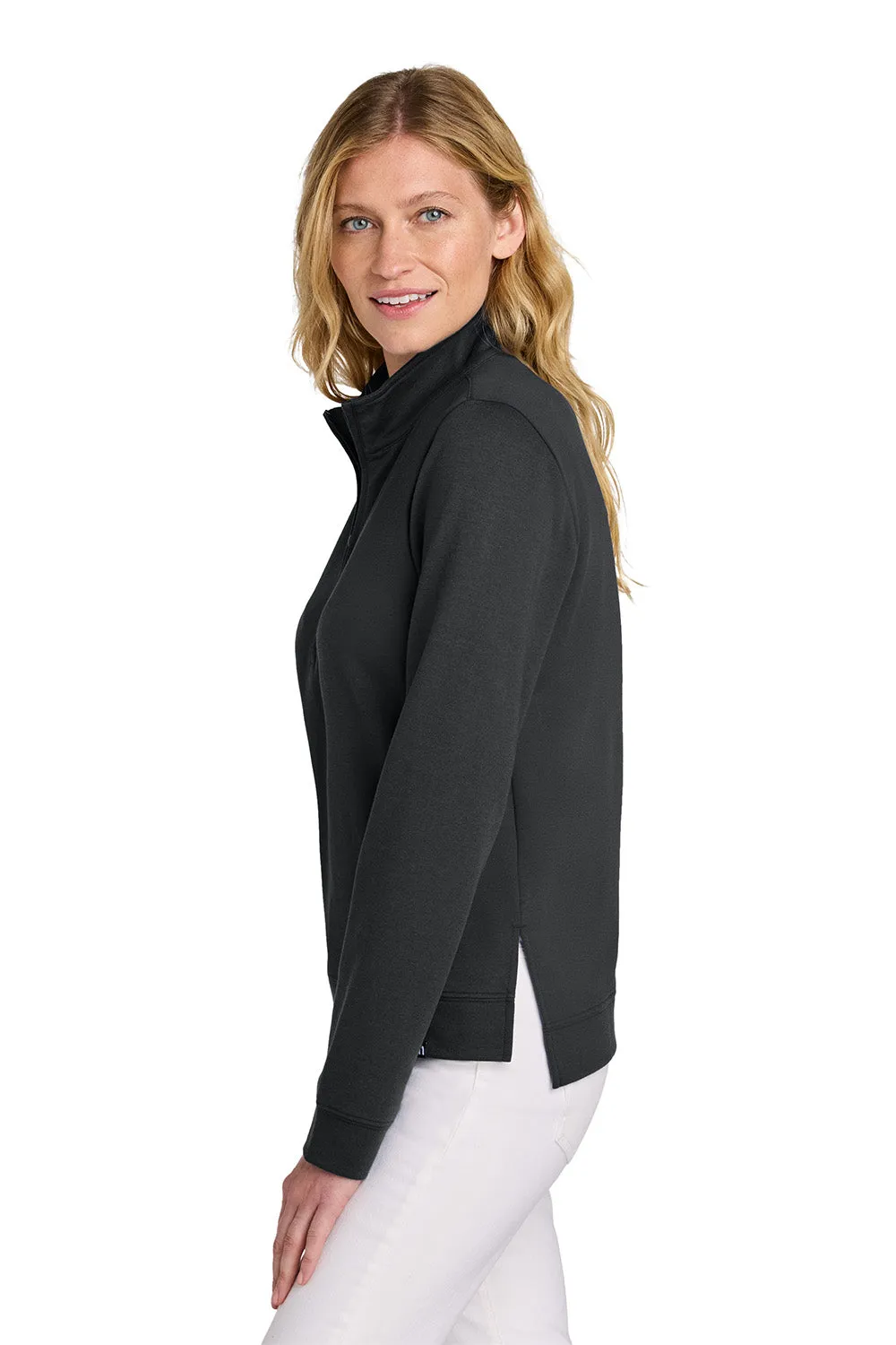 TravisMathew Damen Coveside Knitterfreies 1/4-Zip Sweatshirt - Schwarz