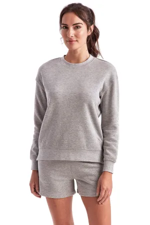 TriDri Damen Billie Seitlicher Reißverschluss Rundhalspullover - Heather Grau