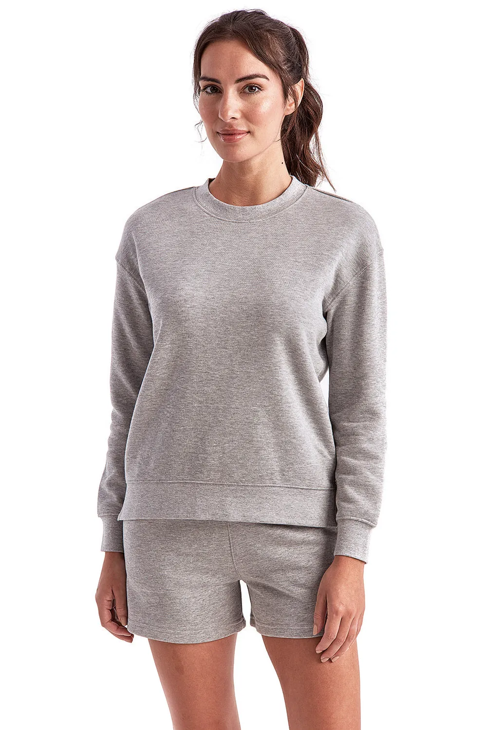 TriDri Damen Billie Seitlicher Reißverschluss Rundhalspullover - Heather Grau